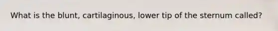 What is the blunt, cartilaginous, lower tip of the sternum called?