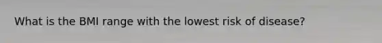 What is the BMI range with the lowest risk of disease?