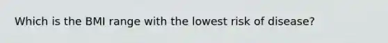 Which is the BMI range with the lowest risk of disease?