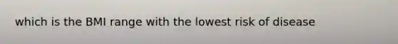 which is the BMI range with the lowest risk of disease