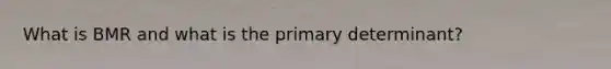 What is BMR and what is the primary determinant?