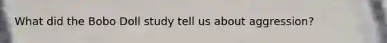What did the Bobo Doll study tell us about aggression?