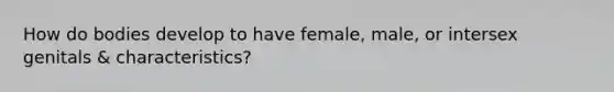 How do bodies develop to have female, male, or intersex genitals & characteristics?