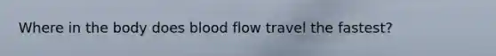 Where in the body does blood flow travel the fastest?