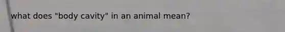 what does "body cavity" in an animal mean?