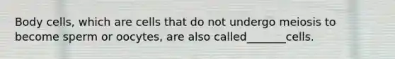 Body cells, which are cells that do not undergo meiosis to become sperm or oocytes, are also called_______cells.