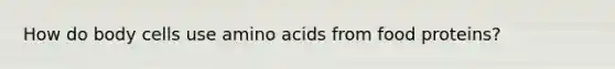 How do body cells use amino acids from food proteins?