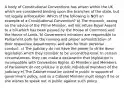 A body of Constitutional Conventions has arisen within the UK which are considered binding upon the branches of the state, but not legally enforceable. Which of the following is NOT an example of a Constitutional Convention? a) The monarch, acting on the advice of the Prime Minister, will not refuse Royal Assent to a bill which has been passed by the House of Commons and the House of Lords. b) Government ministers are responsible to Parliament both for the running and proper administration of their respective departments, and also for their personal conduct. c) The Judiciary do not have the power to strike down legislation which they consider to be unconstitutional. In certain circumstances, they can make a declaration that legislation is incompatible with Convention Rights. d) Ministers and Members of Parliament do not criticise in public individual members of the judiciary e) The Cabinet must be united in public in support of government policy, and so a Cabinet Minister must resign if he or she wishes to speak out in public against such policy