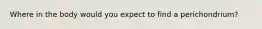 Where in the body would you expect to find a perichondrium?
