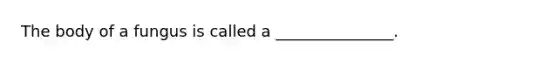 The body of a fungus is called a _______________.