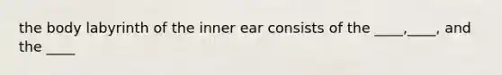 the body labyrinth of the inner ear consists of the ____,____, and the ____