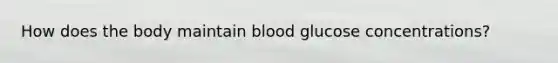 How does the body maintain blood glucose concentrations?