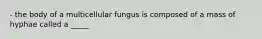 - the body of a multicellular fungus is composed of a mass of hyphae called a _____