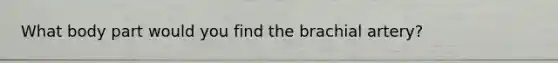 What body part would you find the brachial artery?
