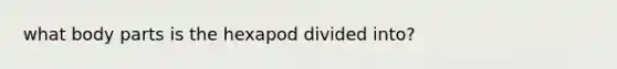 what body parts is the hexapod divided into?