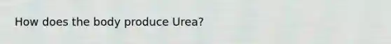 How does the body produce Urea?