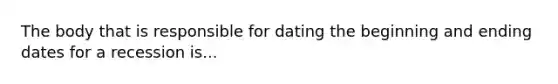 The body that is responsible for dating the beginning and ending dates for a recession is...