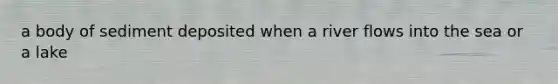a body of sediment deposited when a river flows into the sea or a lake