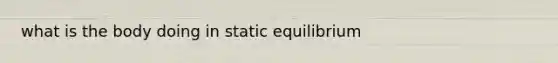 what is the body doing in static equilibrium