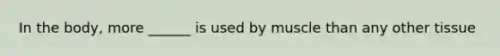 In the body, more ______ is used by muscle than any other tissue
