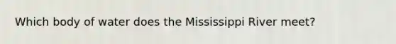 Which body of water does the Mississippi River meet?