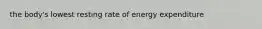 the body's lowest resting rate of energy expenditure