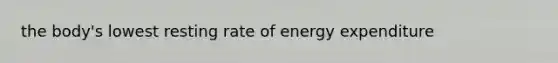 the body's lowest resting rate of energy expenditure