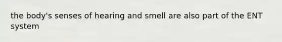 the body's senses of hearing and smell are also part of the ENT system