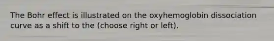 The Bohr effect is illustrated on the oxyhemoglobin dissociation curve as a shift to the (choose right or left).