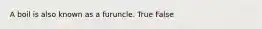 A boil is also known as a furuncle. True False