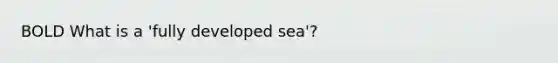 BOLD What is a 'fully developed sea'?