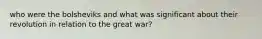 who were the bolsheviks and what was significant about their revolution in relation to the great war?