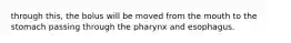 through this, the bolus will be moved from the mouth to the stomach passing through the pharynx and esophagus.