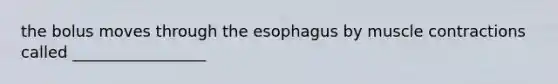 the bolus moves through the esophagus by muscle contractions called _________________