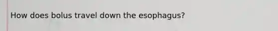 How does bolus travel down the esophagus?