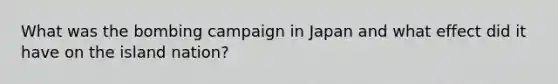 What was the bombing campaign in Japan and what effect did it have on the island nation?