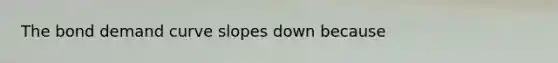 The bond demand curve slopes down because