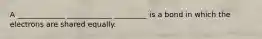 A _____________ ____________ _________ is a bond in which the electrons are shared equally.