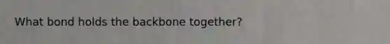 What bond holds the backbone together?