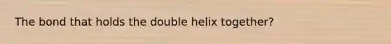 The bond that holds the double helix together?