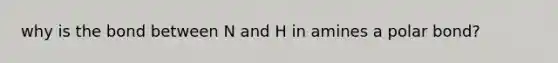 why is the bond between N and H in amines a polar bond?