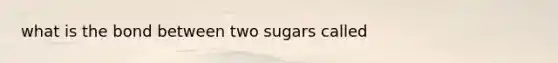 what is the bond between two sugars called