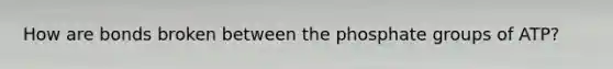How are bonds broken between the phosphate groups of ATP?