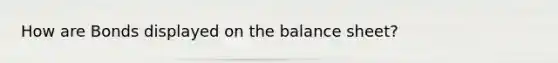 How are Bonds displayed on the balance sheet?