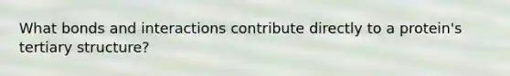What bonds and interactions contribute directly to a protein's tertiary structure?