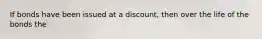 If bonds have been issued at a discount, then over the life of the bonds the