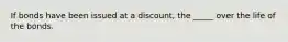 If bonds have been issued at a discount, the _____ over the life of the bonds.