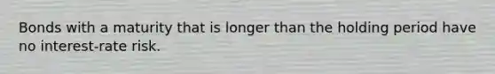 Bonds with a maturity that is longer than the holding period have no interest-rate risk.