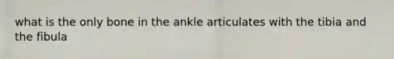 what is the only bone in the ankle articulates with the tibia and the fibula