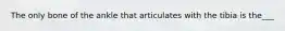 The only bone of the ankle that articulates with the tibia is the___